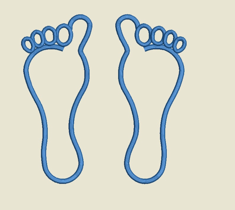 Digital Embroidery File Feet Etsy