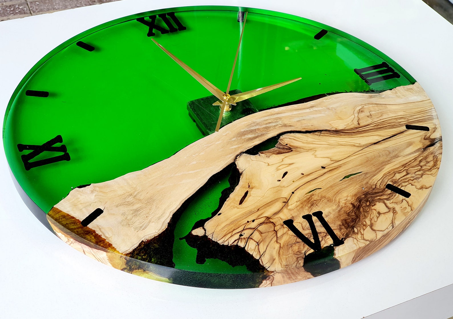 Wood Resin Clock special order clock Epoxy Clock Resin Etsy