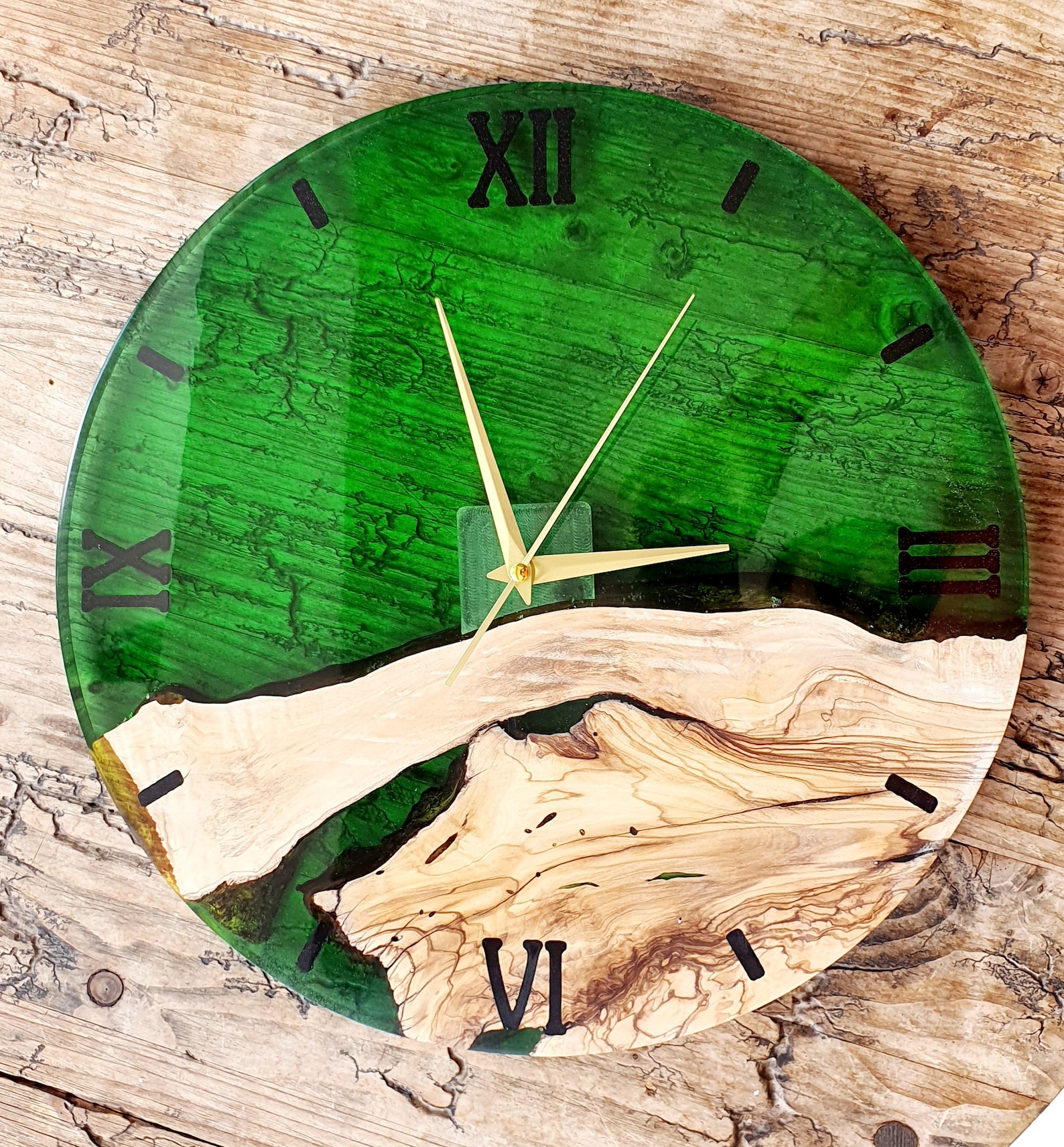 Wood Resin Clock special order clock Epoxy Clock Resin Etsy