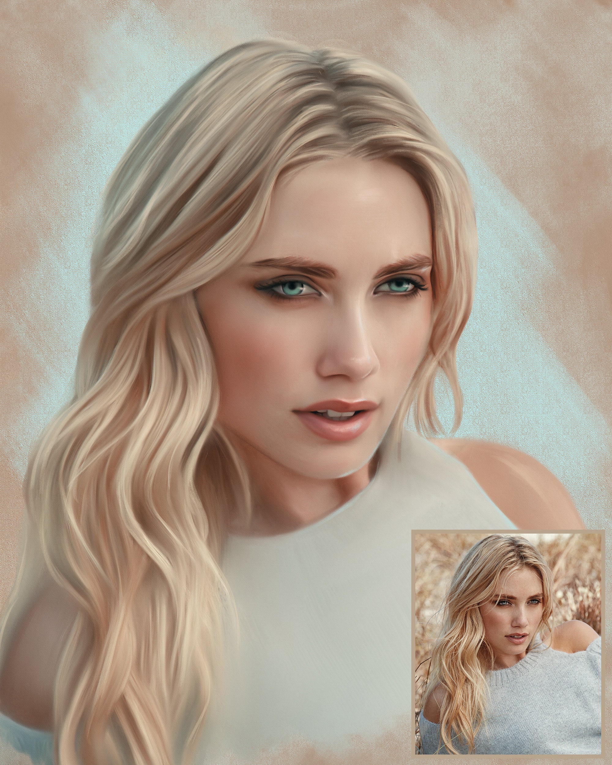 Realistic Portrait Custom Digital Portrait Portrait From Etsy