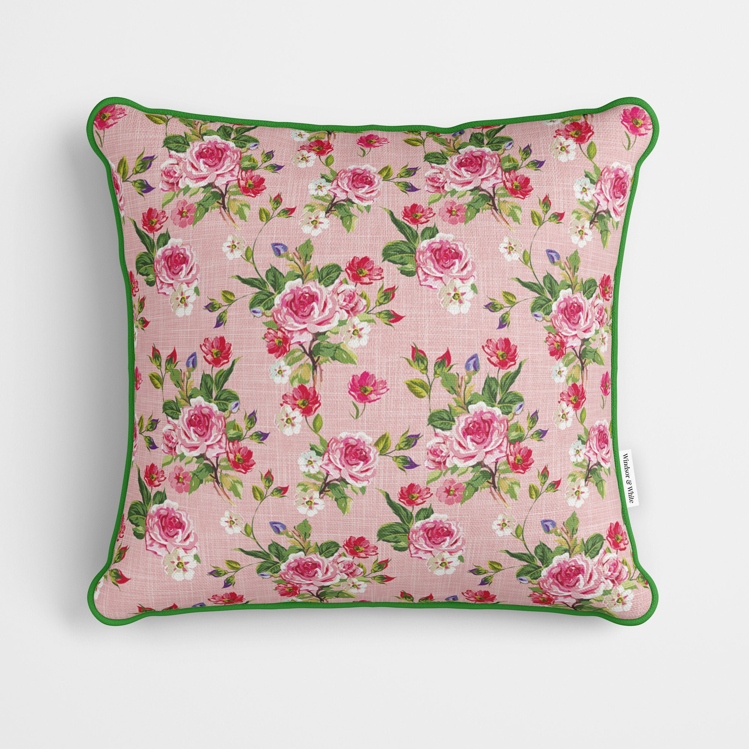 Pink Floral Cushion Chintz Pillow Cover Pink Flower Print Etsy