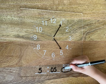 Acrylic dry erase clock board