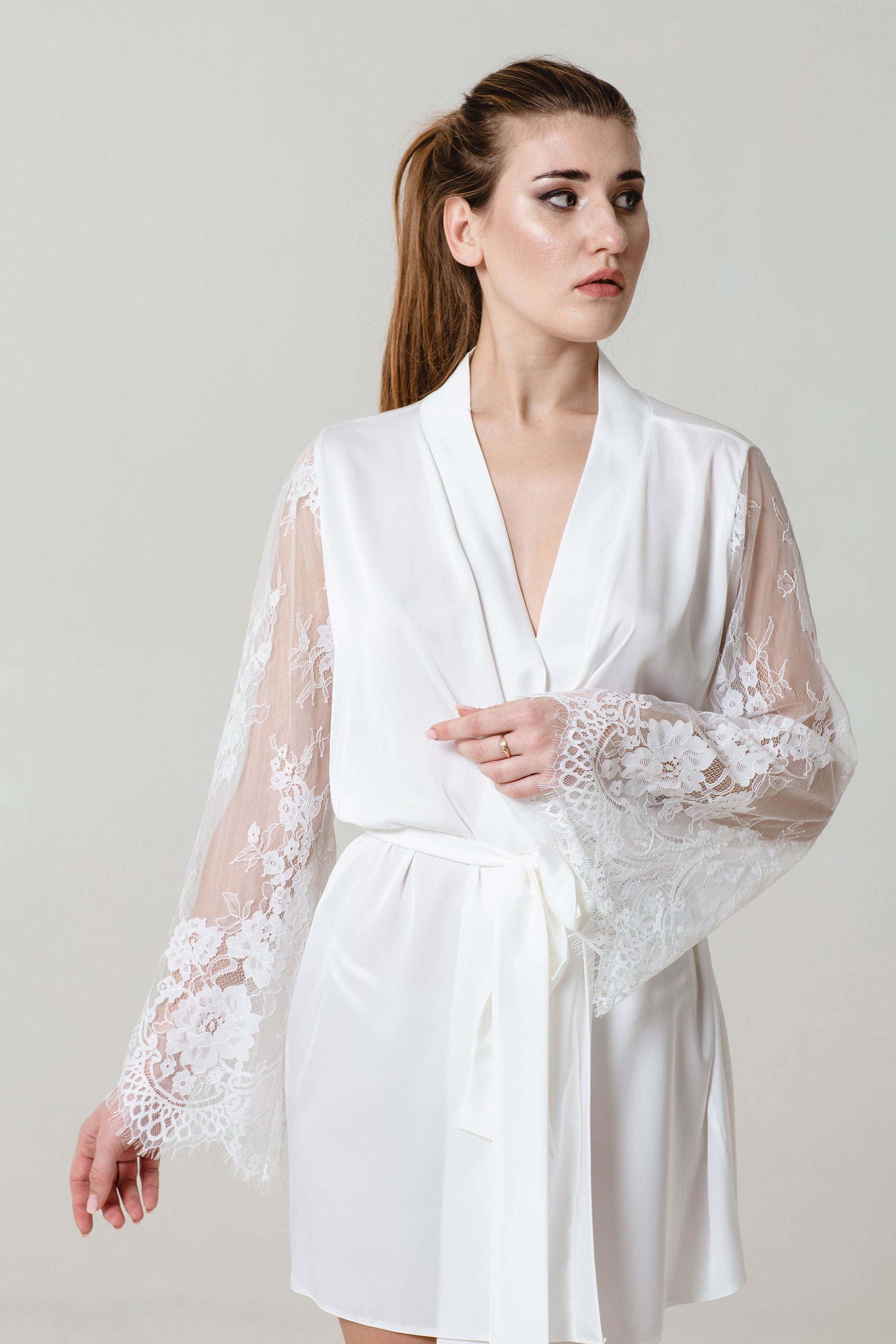 Bride Robe Long White Etsy