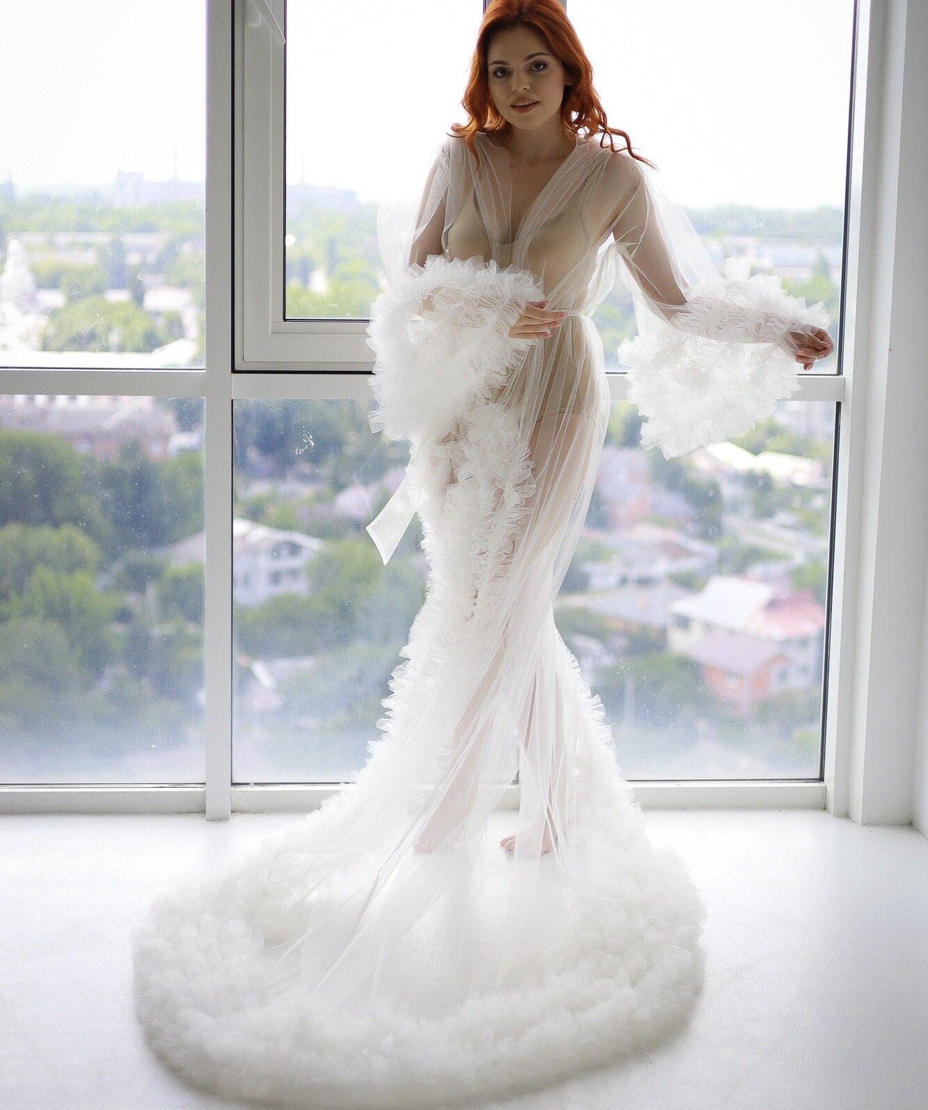 まつこ様herliptoFloral Lace Tule Sheer Dress GL3475 Flower Illusion Sweetheart Sheer Bodice Gown | GLS