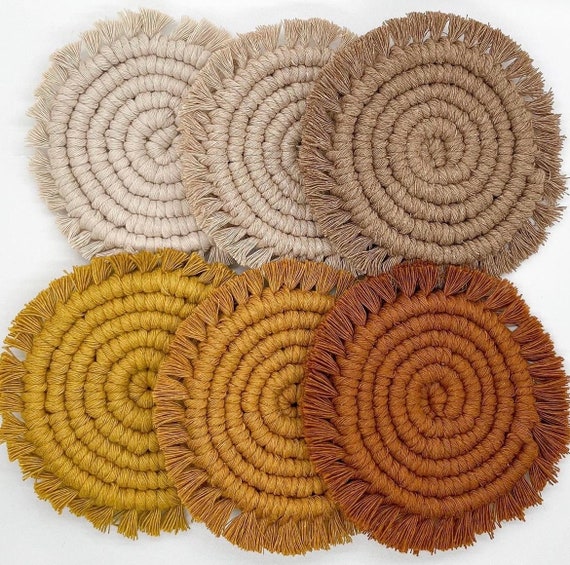 Coasters Set of 2 | Mug Rugs | Boho Coaster | Plant Coaster | Boho Home Decor | Handmade Gifts | Gifts for Her