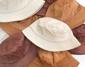 Corduroy Bucket Hat | Solid Color Bucket Hat | Unisex Corduroy Hat | Beach Hat | Summer Bucket Hat | Neutral Style | Festival Hat