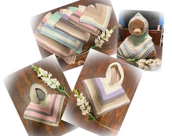 Patrón de Crochet - Poncho con o sin capucha (6 tallas)