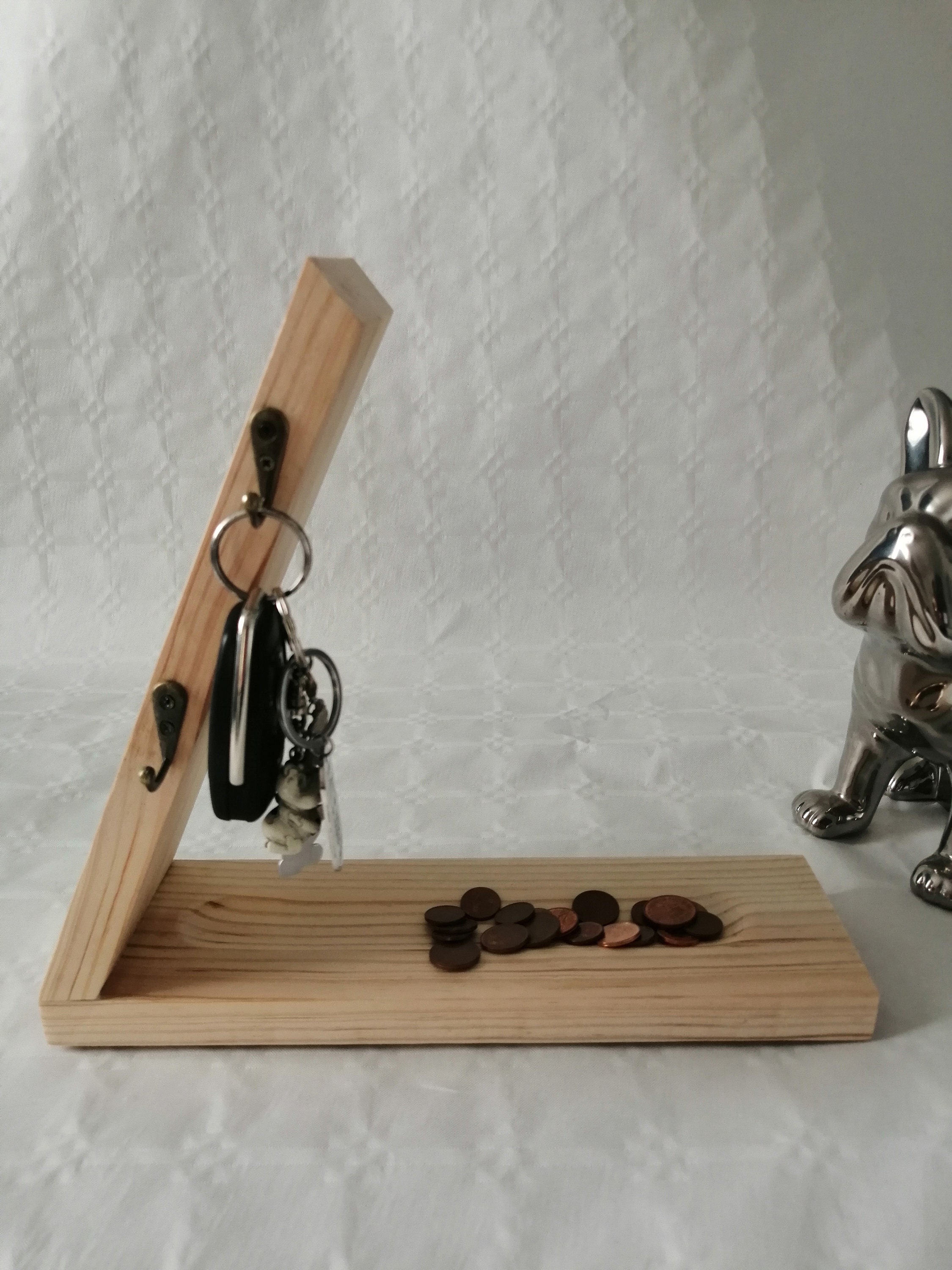 Vide Poche Porte Clés en Bois