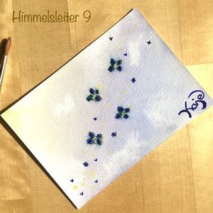 Handgemalte Postkarte| Original Aquarell| gemalte Schmetterlinge| Wünschen und Loslassen| Himmelsleiter| Energiebild Mut und Abschied| boho