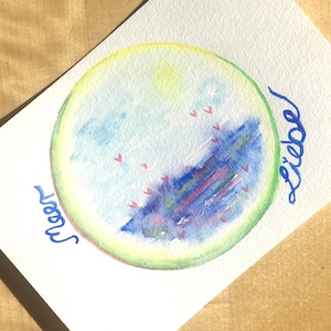 Handgemalte Meer Energiekarte| Aquarellmalerei| Positive Affirmation| Energiebild Wasser| Meerbild| Kraft Vertrauen Atmung| Maritim