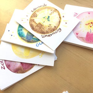 Handgemalte Energiekarten| original Aquarellmalerei| Engelkarten| Segenslichter| Positive Affirmationen| Karten Set| Heilende Botschaften|