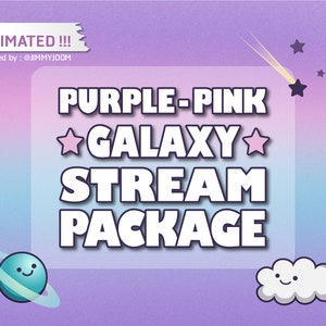 Cute Twitch Stream Package Purple / Twitch Overlay Pack Pink / Twitch Panels / Twitch Overlay / Twitch Pack / Twitch Screen