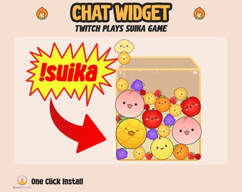 Suika Game Chat Widget - Twitch Plays Suika Game - Chat Controlled Game - Starting Soon Screen - Waiting Screen - Custom Widget Game