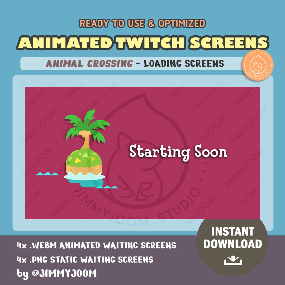 Animal Crossing Twitch Screens / Waiting Screen / Starting Soon Screen