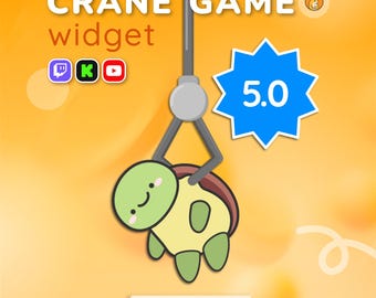 Widget de chat personalizado para juego de garras / Widget de chat de Twitch / Zorro animado, rana, gato, cerdo, oso, ajolote / Juego de grulla de chat lindo / Widget de transmisión personalizado