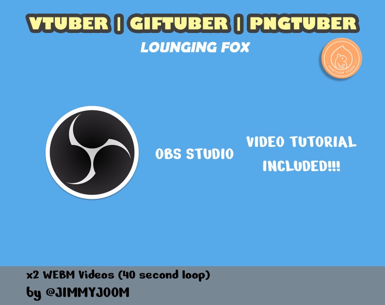 Animated Cute Fox VTuber for OBS Studio / PNG GIF Tuber / Foxy Animated GIFTuber PNGTuber / Cute Stream / Boba Tea / Bubble Tea / Animation image 5
