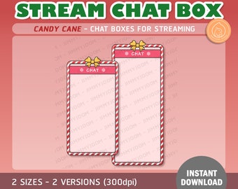 Christmas Candy Cane Chat Box for Twitch Streaming / Live Stream Chat Box / Christmas Aesthetic / Cute Kawaii XMAS / Custom Chat Box Widgets