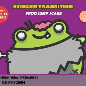 Halloween Frog Stinger Transition / Jump Scare / Animation Kawaii Zombie Transition / Musique personnalisée Sound FX / Scary Spooky Stream Set up