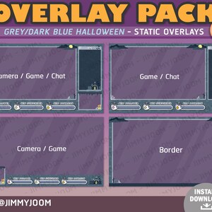 Halloween Twitch Overlay / Kawaii Halloween Stream Setup / Halloween Overlay Pack / Söt Spökpumpa Spökhus / Högtidsöverlägg bild 2