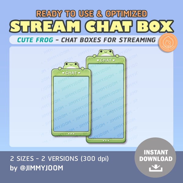 Cute Frog Chat Box / Twitch Streaming Chat Box / Green Froggy / Chat Overlay / Chat Box Overlays / Aesthetic Cute Stream Setup / Pastel