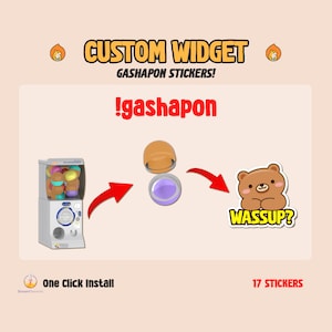 Custom Chat Widget Gashapon Game / Twitch Chat Widget / Animated Gachapon Fox Frog Pig Bear Axolotl / Cute Game / Customize Stream Widget