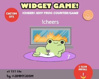 Cute Frog Custom Widget Counter / Chat Widget Game / Frog Meme Game / Cute Kawaii Frog Widget / Twitch Widget / Live Stream Widget Aesthetic