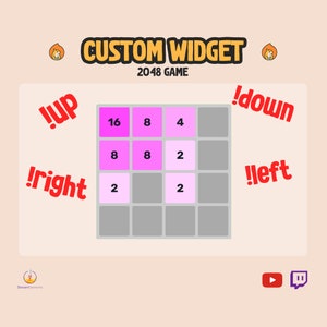 Twitch Overlay 2048 Game Widget - Twitch Chat Plays Custom Widget - Chat Overlay Game - Twitch Game like Lurkbait Fishing - StreamElements