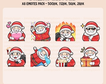 Christmas Santa Twitch Emotes: Kawaii Discord Meme Pack