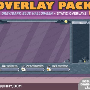 Halloween Twitch Overlay / Kawaii Halloween Stream Setup / Halloween Overlay Pack / Söt Spökpumpa Spökhus / Högtidsöverlägg bild 5