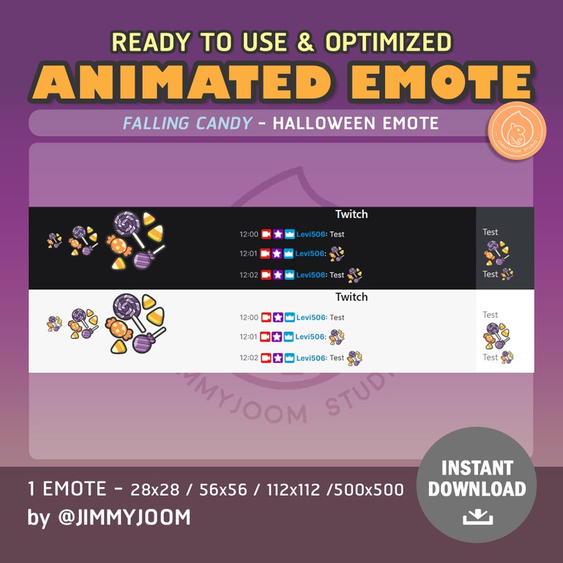 Animated Halloween Candy Emote: Kawaii Twitch Discord (GIF/PNG) image 2