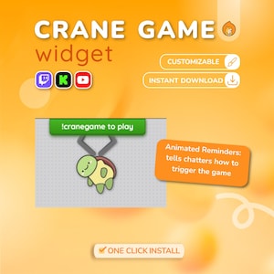 Widget de chat personalizado para juego de garras / Widget de chat de Twitch / Zorro animado, rana, gato, cerdo, oso, ajolote / Juego de grulla de chat lindo / Widget de transmisión personalizado imagen 6