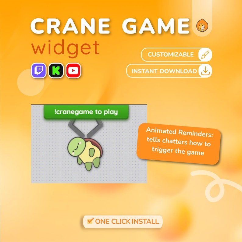 Widget de chat personalizado para juego de garras / Widget de chat de Twitch / Zorro animado, rana, gato, cerdo, oso, ajolote / Juego de grulla de chat lindo / Widget de transmisión personalizado imagen 6