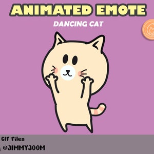 ANIMIERT Niedliche Katze Tanz Twitch Emote Discord Emote / Tanzende Emote / Süße Emote / Animierte Emote / Kawaii / Ästhetik / Overlay / Orange Katze
