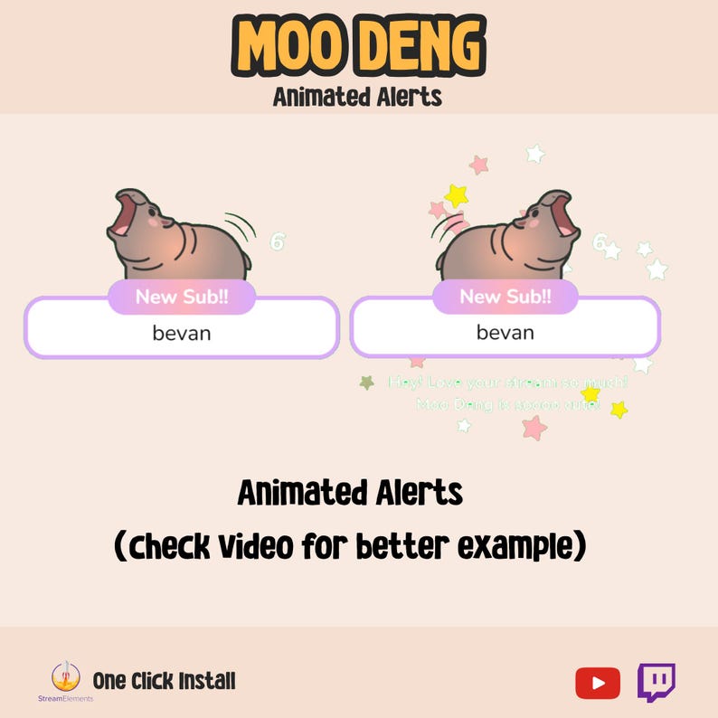 Alert Read Carttons Moo Deng Animated Alerts - Twitch Alerts - Raid Donation Follower Sub ...