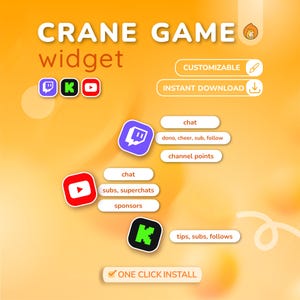 Widget de chat personalizado para juego de garras / Widget de chat de Twitch / Zorro animado, rana, gato, cerdo, oso, ajolote / Juego de grulla de chat lindo / Widget de transmisión personalizado imagen 9