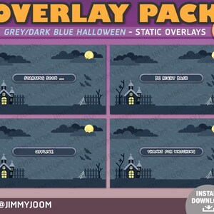 Halloween Twitch Overlay / Kawaii Halloween Stream Setup / Halloween Overlay Pack / Söt Spökpumpa Spökhus / Högtidsöverlägg bild 4