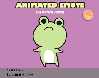 ANIMATED Cute Frog Dance Twitch Emote Discord Emote / Dancing Emote / Cute Emote / Animated Emote / Kawaii / Aesthetic / Overlay / Green