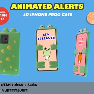 3D Animated Twitch Alerts - Cute Frog Kawaii Smartphone Frog Case ...