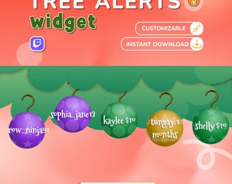 Twitch Christmas Tree Alerts & Events Widget - Animated Tree Ornaments Overlay