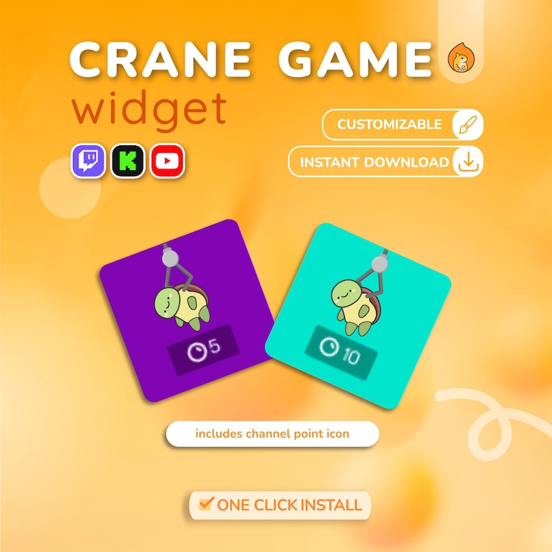 Widget de chat personalizado para juego de garras / Widget de chat de Twitch / Zorro animado, rana, gato, cerdo, oso, ajolote / Juego de grulla de chat lindo / Widget de transmisión personalizado imagen 8