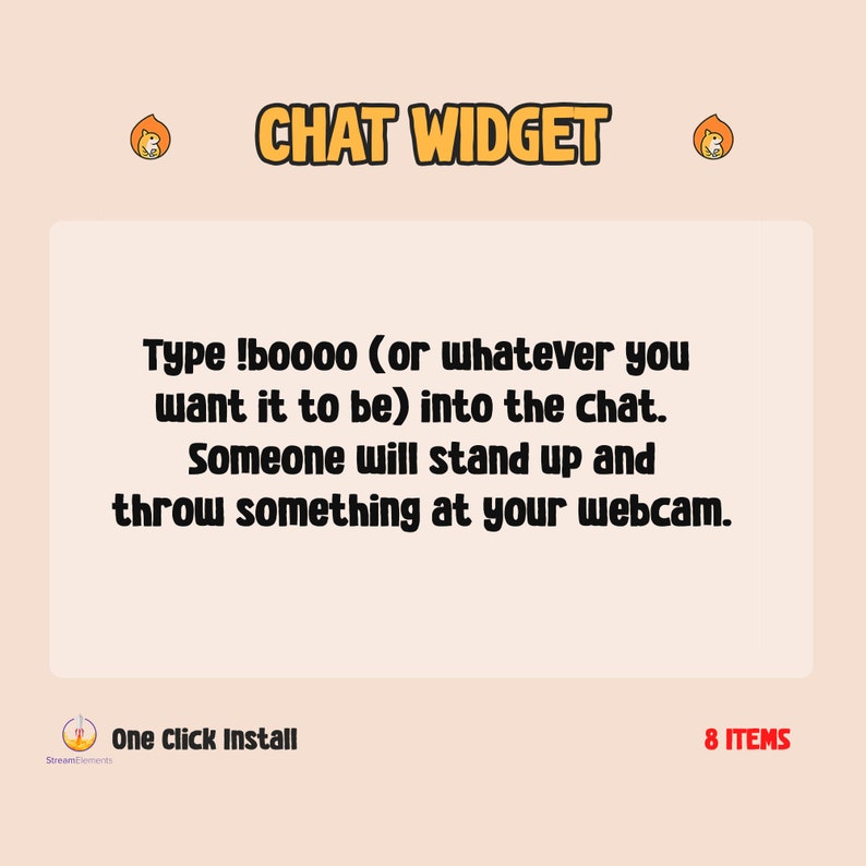 Custom Chat Widget Cute Throw Game / Twitch Chat Widget / Animated Fox Frog Pig Bear Axolotl / Cute Game / Customize Stream Widget Kawaii image 3