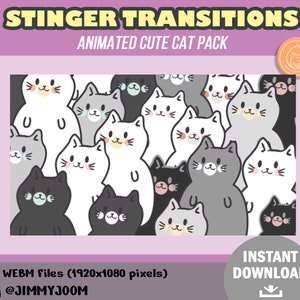 5x Twitch Stinger Transition Pack / Cute Cats / Stream Transition ...
