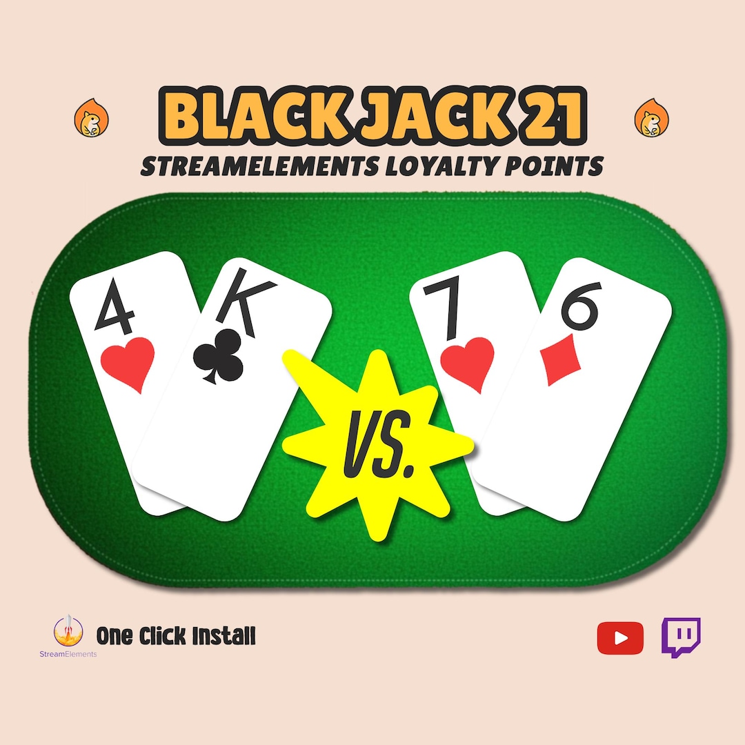 Black Jack Twitch Stream Widget: Streamelements Chat Game Overlay - Etsy