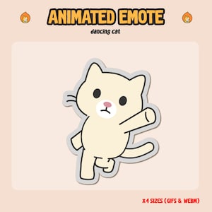 ANIMATED Emote Cat Dance / Dancing Emote / Twitch Discord Emote / Yellow Dancing Cat / Meme Emote / Stream Decoration Animation Loop