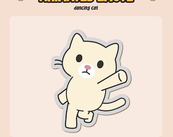 ANIMATED Emote Cat Dance / Dancing Emote / Twitch Discord Emote / Yellow Dancing Cat / Meme Emote / Stream Decoration Animation Loop