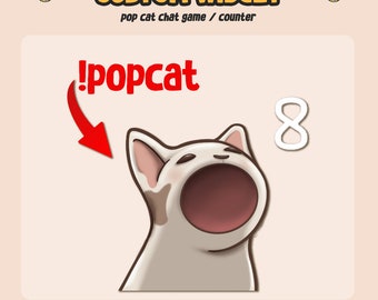 Pop Cat Custom Widget Counter / Chat Widget Game / Cat Meme Game / Cute Kawaii Cat Widget / Twitch Widget / Live Stream Widget Aesthetic