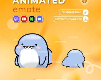 Animated Shark Walk Away Emote – Kawaii Goodbye for Twitch, YouTube, Discord (Instant Download)