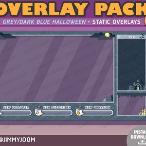 Halloween Twitch Overlay / Kawaii Halloween Stream Setup / Halloween Overlay Pack / Söt Spökpumpa Spökhus / Högtidsöverlägg bild 9