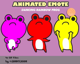 ANIMATED Cute Rainbow Frog Dance Twitch Emote Discord Emote / Dancing Emote / Cute / Animated Emote / Kawaii / Aesthetic / Overlay / Green