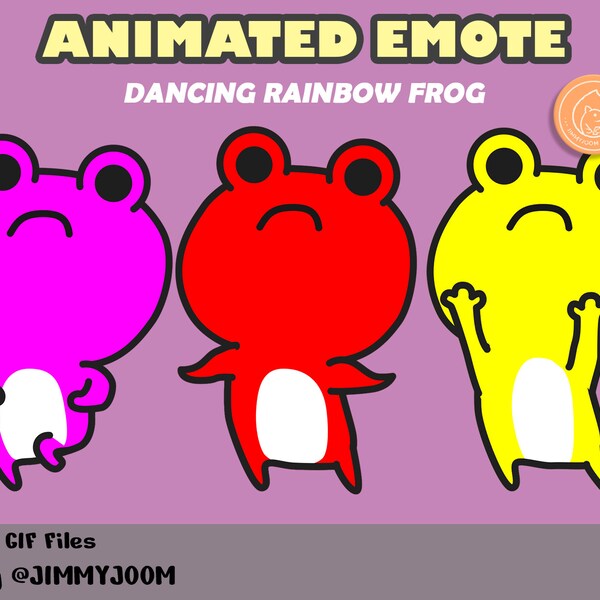 ANIMATED Cute Rainbow Frog Dance Twitch Emote Discord Emote / Dancing Emote / Cute / Animated Emote / Kawaii / Aesthetic / Overlay / Green